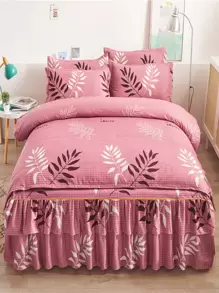 1pair Leaf Print Pillowcase Without Filler - Multicolor - View 1