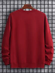Manfinity Men Christmas Print Sweatshirt - Burgundy - View 2