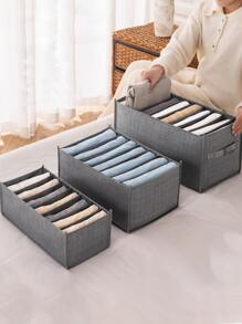 1 PC Có Thể Gập Lại Vải Không Dệt Tủ Quần Áo Hộp Lưu Trữ Đơn Giản Màu Xám Vuông Bền Tủ Tủ Quần Áo Người Tổ Chức - Xám - Xem 2