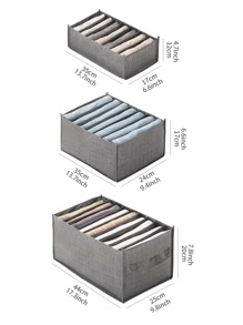 1 PC Có Thể Gập Lại Vải Không Dệt Tủ Quần Áo Hộp Lưu Trữ Đơn Giản Màu Xám Vuông Bền Tủ Tủ Quần Áo Người Tổ Chức - Xám - Xem 3