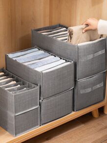 1 PC Có Thể Gập Lại Vải Không Dệt Tủ Quần Áo Hộp Lưu Trữ Đơn Giản Màu Xám Vuông Bền Tủ Tủ Quần Áo Người Tổ Chức - Xám - Xem 5