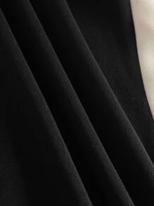 SHEIN EZwear Colour Block Drawstring Thermal Lined Zip Up Hoodie - Multicolor - View 3