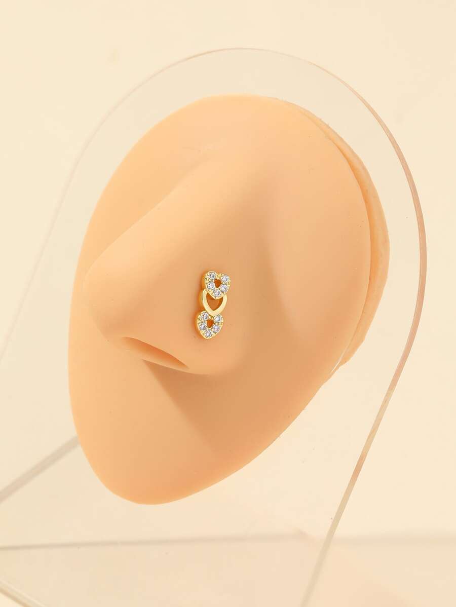 Kim Cương Giả Trái Tim Trang Trí Mũi Bông Đồng Phổ Biến Trang Sức Xuyên Cơ Thể Quà Tặng Cho Phụ Nữ Và Nam Giới - Nhiều màu - Xem 1