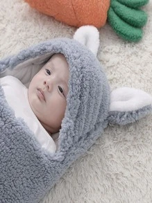 Baby Cartoon Ear Design Blanket - Blue - View 3