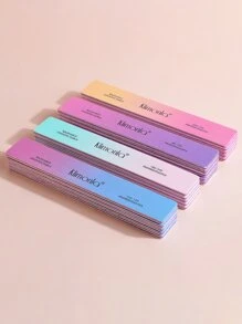 klimonla 4入組指甲銼，可水洗雙面雙面指甲銼金剛砂板漸變美甲修腳工具和指甲緩衝銼，適合家庭和沙龍使用（混合砂礫） - 彩色 - 查看 2