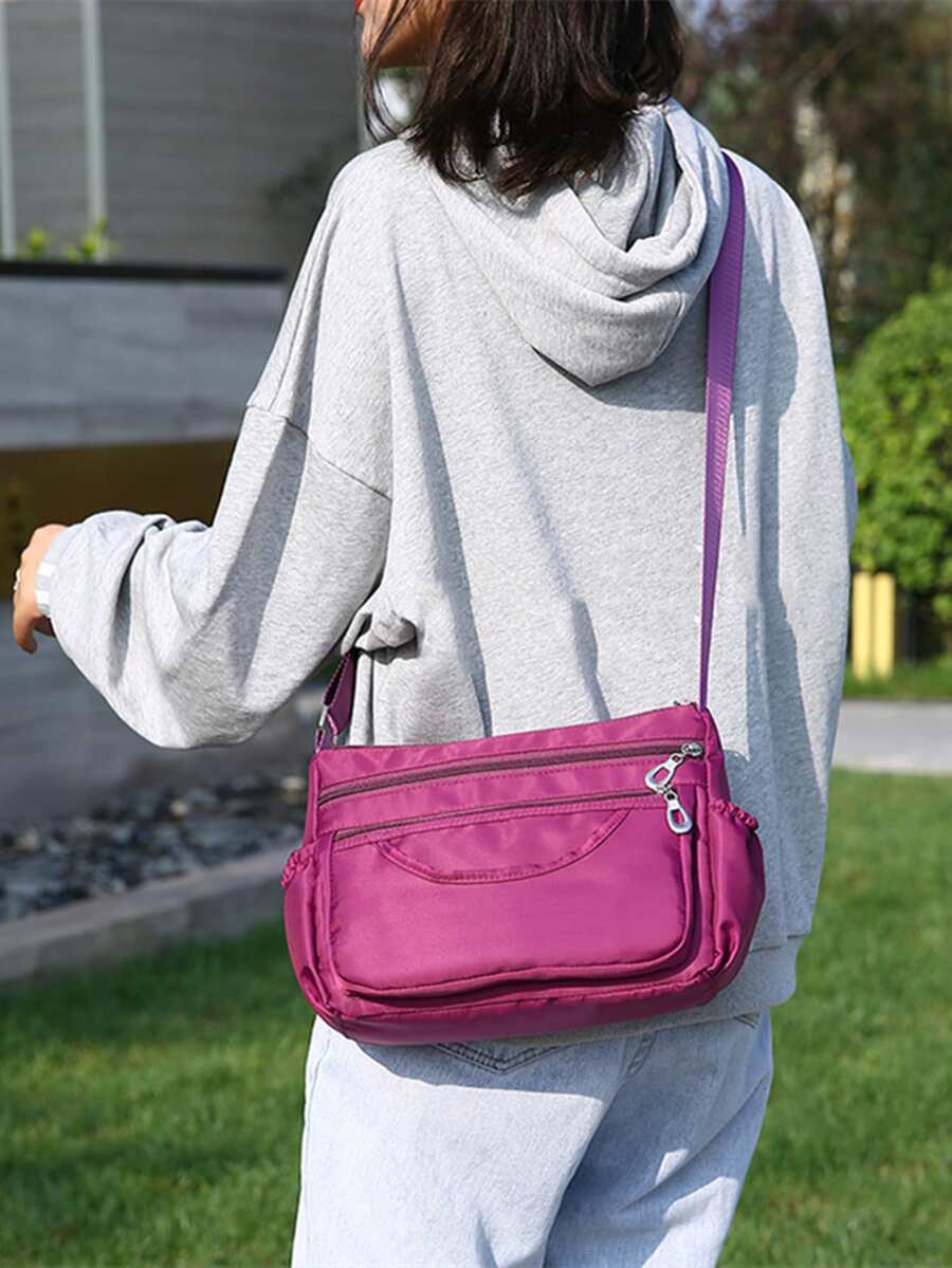 Minimalist Crossbody Bag - Purple - View 1