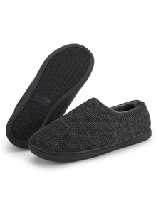 Men Thermal Lined Bedroom Slippers - Black - View 3