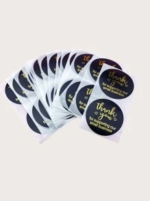 50 miếng Slogan Graphic Gift Sticker - màu đen - Xem 2