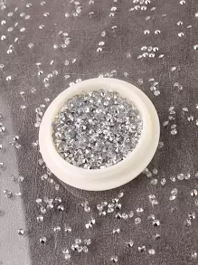 跨境特价美甲饰品：闪亮微钻、彩虹水晶珠、彩色珠、透明微钻和水钻贴纸，用于指甲贴 DIY 指甲饰物 指甲宝石 美甲用品 指甲 - 灰色 - 查看 2