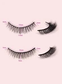 Homaylash 10pairs Full False Lashes Volumized 9-11mm Natural Long Separated False Eyelashes Strip Lashes,Lashes,Eyelashes,Fake Lashes - Black - View 3