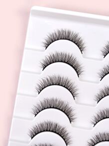 Homaylash 10pairs Full False Lashes Volumized 9-11mm Natural Long Separated False Eyelashes Strip Lashes,Lashes,Eyelashes,Fake Lashes - Black - View 4