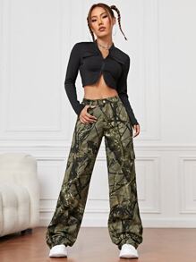 植物圖案男友牛仔褲 - 彩色 - 查看 5