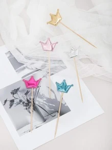 10pcs Crown Design Birthday Cake Topper - Multicolor - View 2