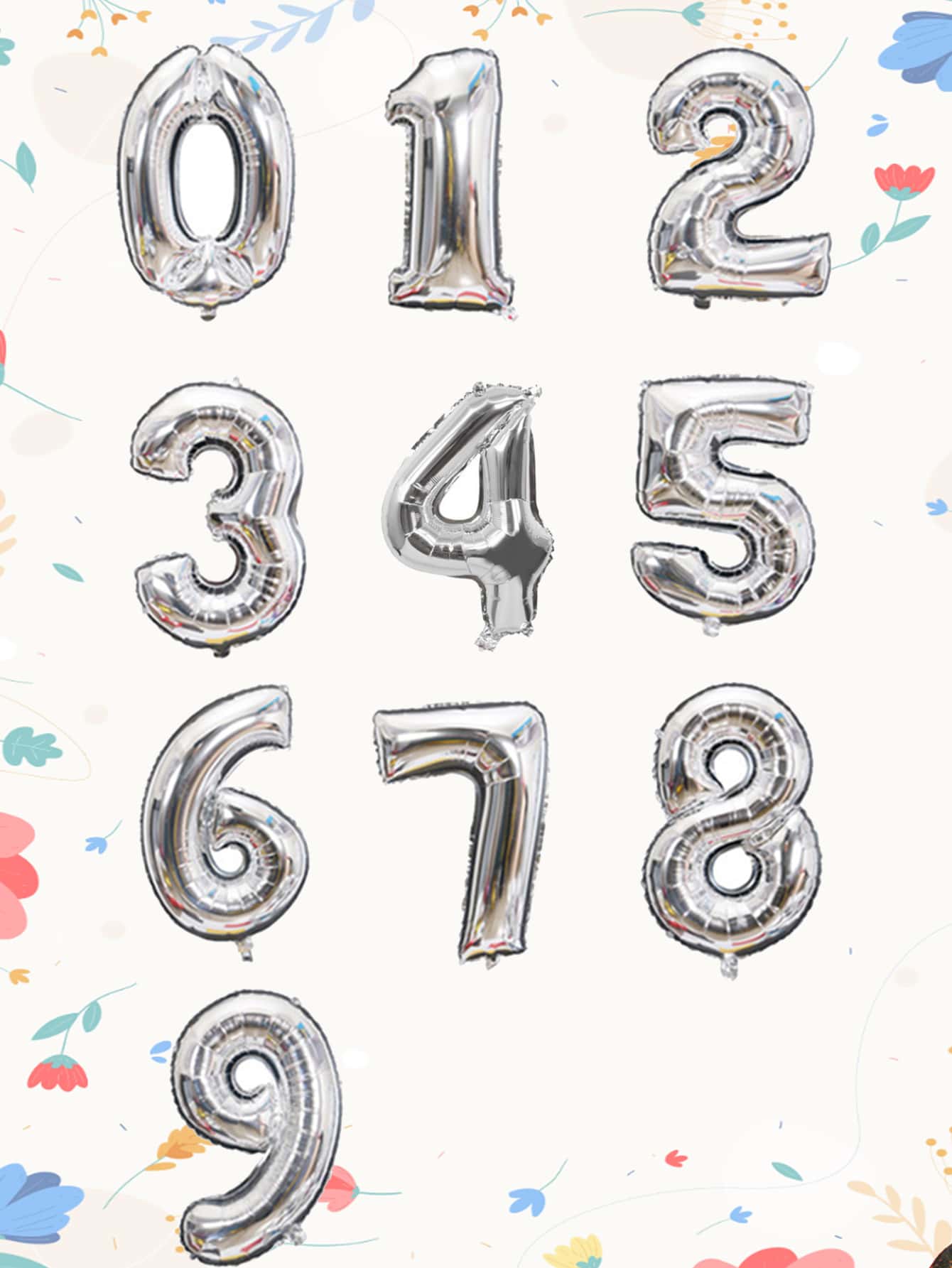 1 pieza Globo decorativo moderno con diseño de letra para fiesta - Plateado - Ver 1