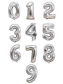 1 pieza Globo decorativo moderno con diseño de letra para fiesta - Plateado - Ver 3