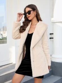 RELISH NOLESS 大翻領毛茸茸外套