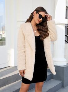 RELISH NOLESS 大翻領毛茸茸外套