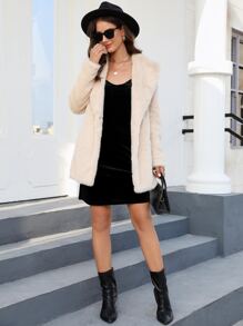 RELISH NOLESS 大翻領毛茸茸外套