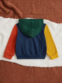 SHEIN Leap Crew 男婴拼接细节撞色卫衣 - 彩色 - 查看 2