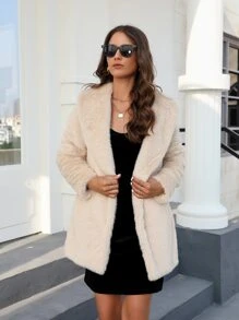 RELISH NOLESS 大翻領毛茸茸外套