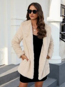 RELISH NOLESS 大翻領毛茸茸外套