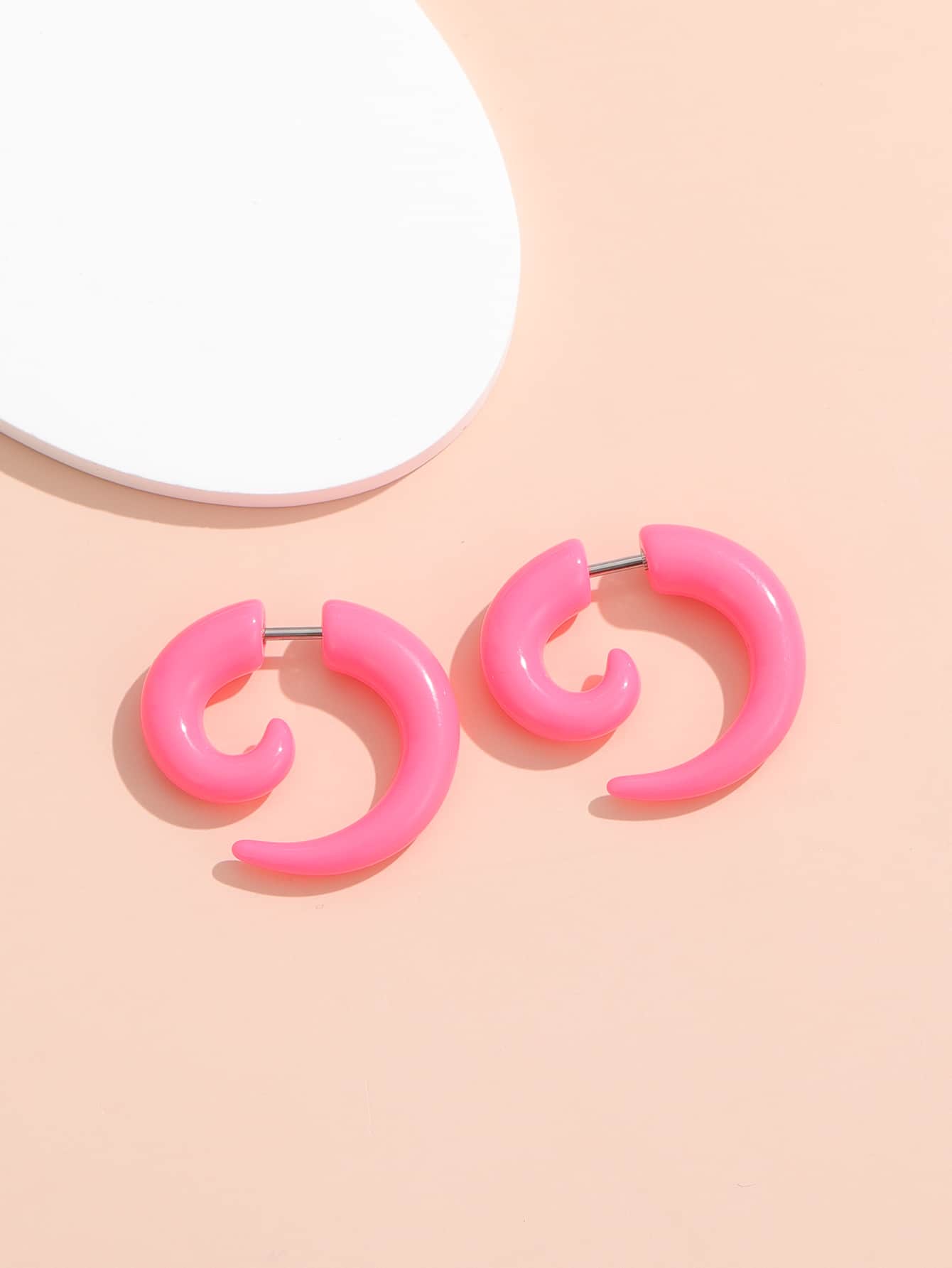 Spiral Design Earring Jackets - Pink - View 1