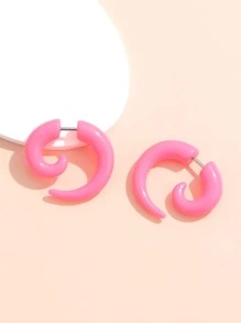 Spiral Design Earring Jackets - Pink - View 2
