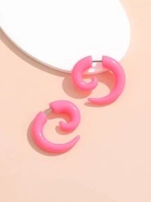 Spiral Design Earring Jackets - Pink - View 5