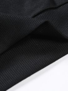 Manfinity Homme Sudadera Holgada Con Cuello De Tortuga Con Gráficos De Letras Para Hombre - Negro - Ver 4