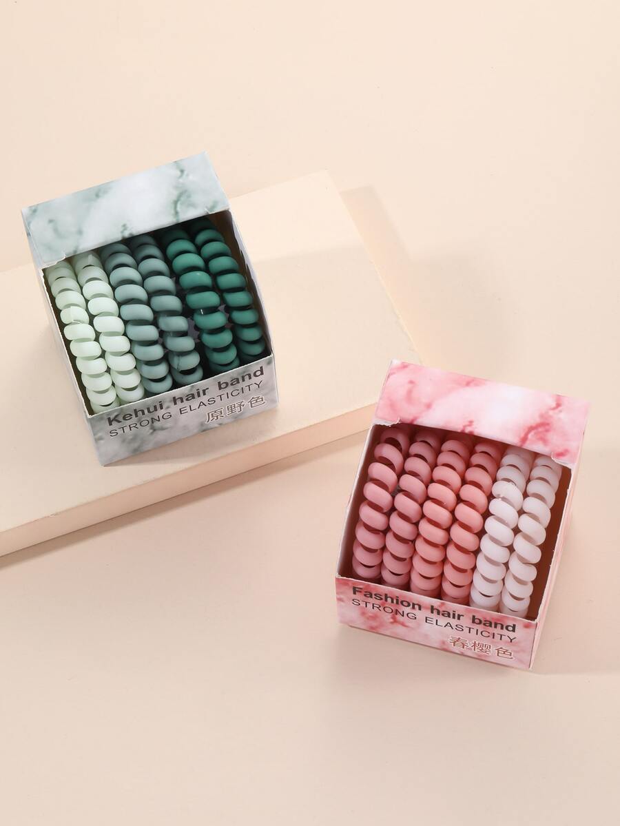 12pcs Coil Wire Design Hair Tie - Multicolor - View 1