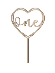 1 pieza Decoración de pastel con corazón & con diseño de letra - Caqui - Ver 2