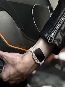 Dây đeo bằng thép không gỉ 1 mảnh tương thích với Apple Watch - Bạc - Xem 4