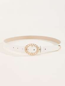 Cinturón con hebilla metálica - Blanco - Ver 2