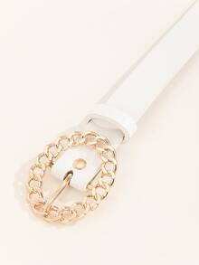 Cinturón con hebilla metálica - Blanco - Ver 4