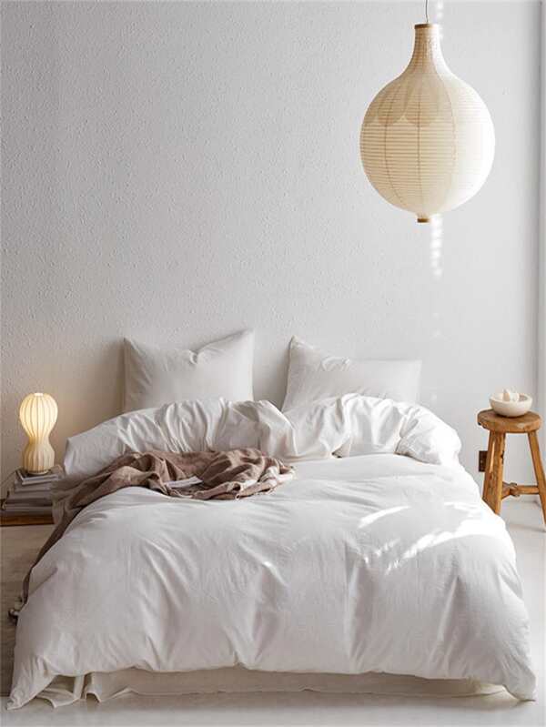 Solid Duvet Cover Without Filler, White Soft Bedding, For Bedroom