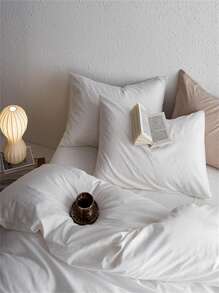 Solid Duvet Cover Set Without Filler - White - View 5