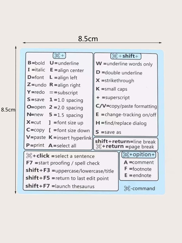 1sheet Keyboard Shortcut Sticker SHEIN USA