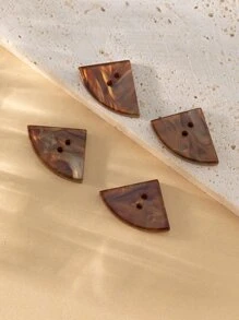 4入組亞克力扇形手工diy鈕扣 - 彩色 - 查看 1