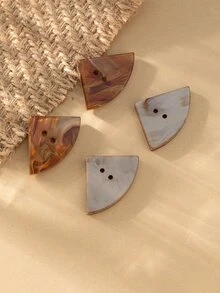 4入組亞克力扇形手工diy鈕扣 - 彩色 - 查看 2