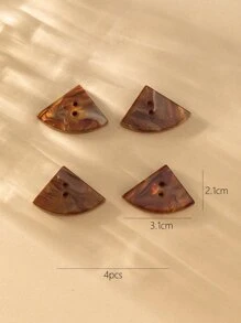 4入組亞克力扇形手工diy鈕扣 - 彩色 - 查看 3