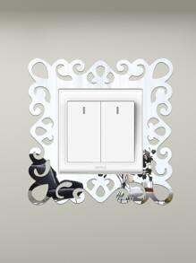 1 pièce Sticker mural de prise en forme de rouleau, sticker mural pour interrupteur à surface miroir en PMMA pour la décoration de la maison, stickers, décalcomanies murales, décalcomanies en vinyle pour la décoration de la maison, articles de décoration printanière pour rafraîchir votre maison, stickers de décoration Rama