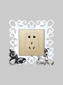 1 pièce Sticker mural de prise en forme de rouleau, sticker mural pour interrupteur à surface miroir en PMMA pour la décoration de la maison, stickers, décalcomanies murales, décalcomanies en vinyle pour la décoration de la maison, articles de décoration printanière pour rafraîchir votre maison, stickers de décoration Rama