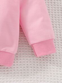 Baby Unicorn And Letter Graphic Sweatshirt & Joggers - Baby Pink - View 6