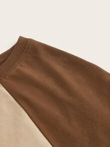 SHEIN EZwear Plus Letter & Figure Graphic Raglan Sleeve Tee - Multicolor - View 3