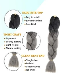 Trenza de pelo sintético largo - Multicolor - Ver 4