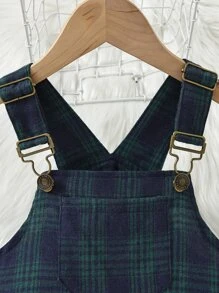 Niñas Vestido overol de cuadros bajo con fruncido - Multicolor - Ver 4