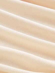 SHEIN MOD One Shoulder Ruched Crop Top - Beige - View 4