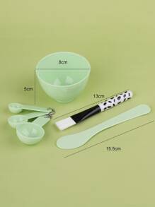 RAFA Set herramientas de cepillo para mezclar cara de 6 piezas, kit de herramientas de mezcla de hoja facial 6 en 1 con 3 cucharas medidoras, tazón de hoja facial de 1 pieza, espátula de palo de hoja facial de 1 pieza, cepillos de cara de 1 pieza, combinación muy completa para regalar con paquete individual - Multicolor - Ver 3