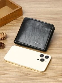 Wcarno Đàn ông Thư đồ họa Ví nhỏ Kinh doanh thông thường - màu đen - Xem 4