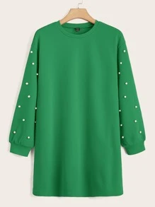 SHEIN LUNE Vestido de hombros caídos con cuenta de perla